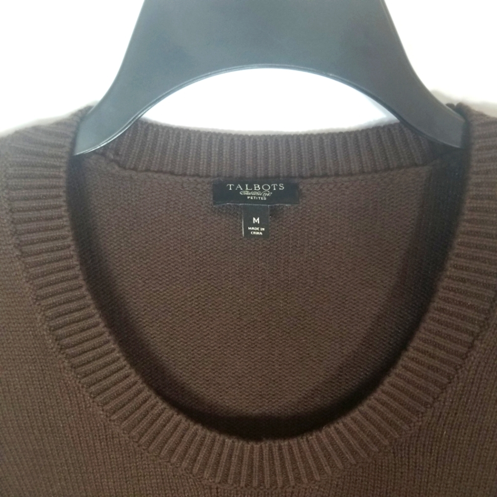 TALBOTS Brown Sweater Petites Medium